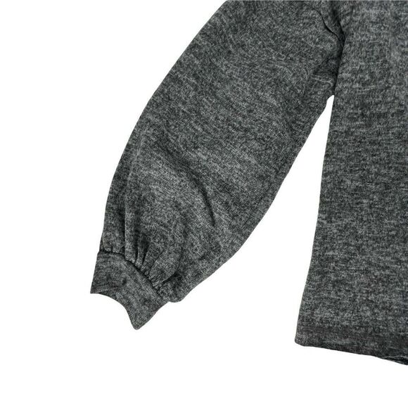 Gray Boat Neck Cozy Soft Long Sleeve Top Balloon Sleeve Size M La Miel Casual - Picture 3 of 6